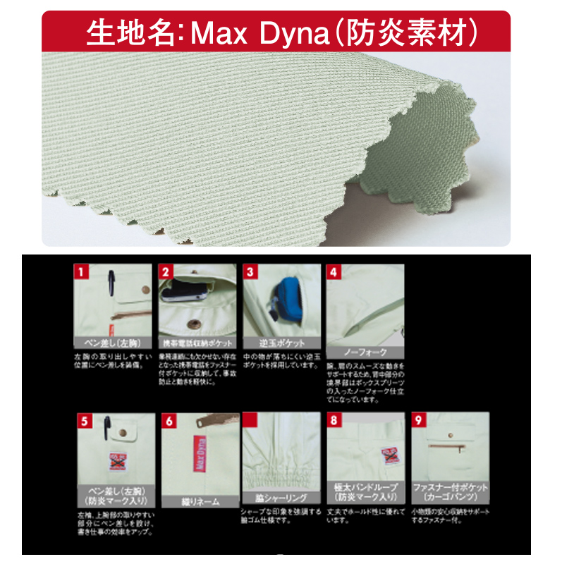 防炎保護服 ＭＤ１５０００ 防炎防寒コート アリオカ製 Max Dyna - 2